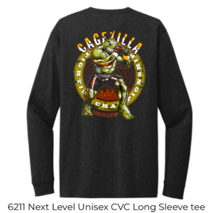 6211 Next Level Unisex CVC Long Sleeve Tee Black CageZilla Anthro Back-Left Chest-Sleeve