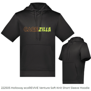 Holloway Eco Revive Venture Soft Knit Short Sleeve Hoodie CageZilla Black 222505