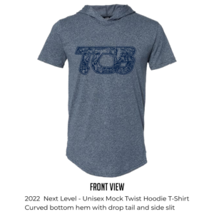 2020 Next Level Unisex Mock Twist Hoodie T-Shirt Curved Bottom Hem With Drop Tail And Side Slit TCB Indigo