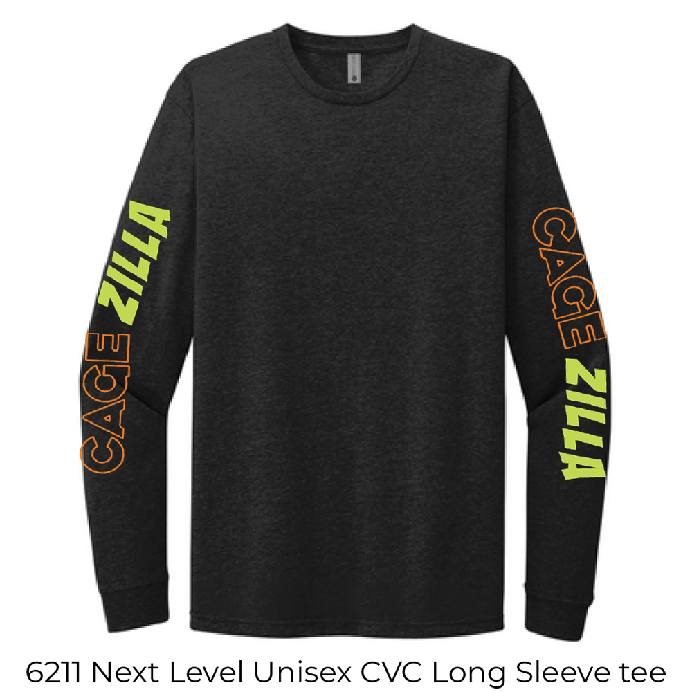 6211 Next Level Unisex CVC Long Sleeve Tee Black CageZilla Anthro Back-Both Sleeves - Image 2
