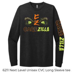 6211 Next Level Unisex CVC Long Sleeve Tee CageZilla Black Full Front-Sleeve