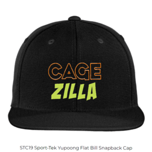 STC19 Sport Tek Yupoong Flat Bill Snapback Cap CageZilla Black