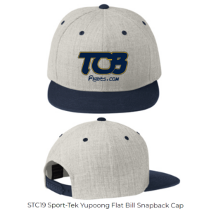 STC19 Sport Tek Yupoong Flat Bill Snapback Cap TCB Heather Gray