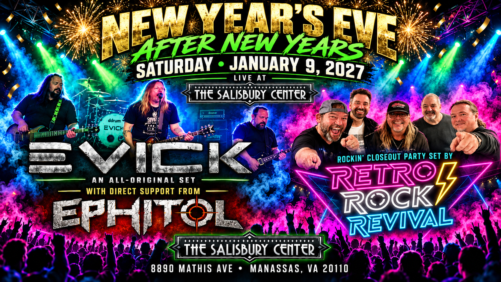 Evick and Retro Rock Revival at The Salisbury Center January 9 2027
